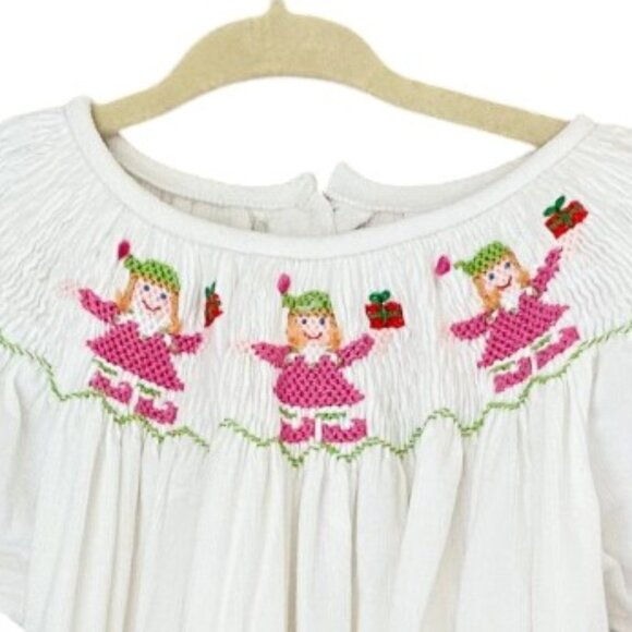 NWT Castles & Crowns Elf Dress Girl Size 4Y Smocked Corduroy Christmas Holiday - Picture 3 of 5